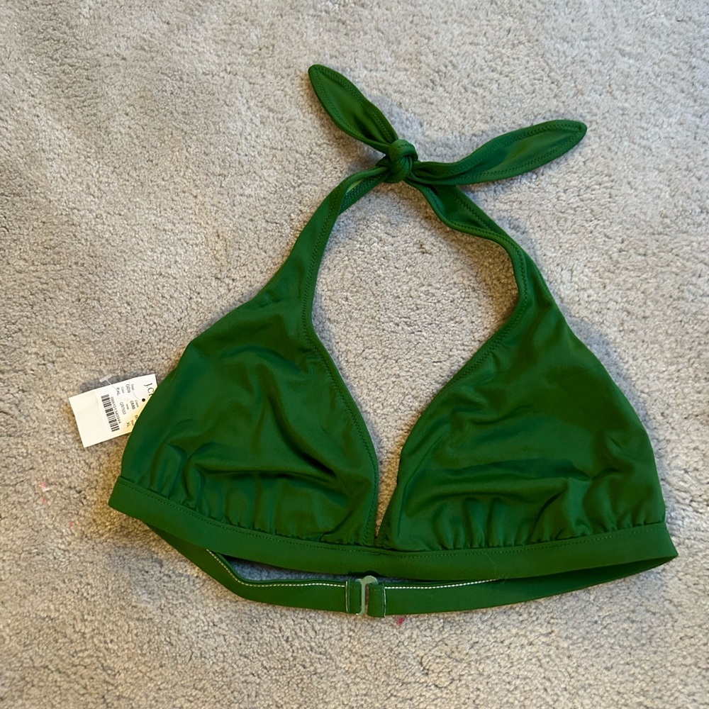 J. CREW Bikini Top Dark Green Brand New With Tags